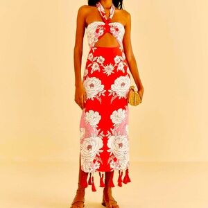 Farm Rio NWT Pink Soft Garden Halter Dress